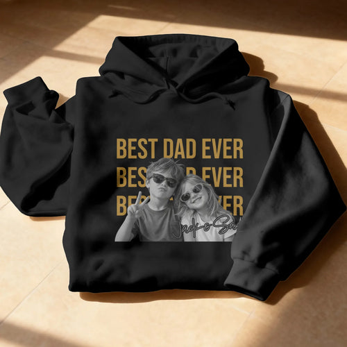 Personalized Dad Hoodie with Kids’ Photo – Vintage Style